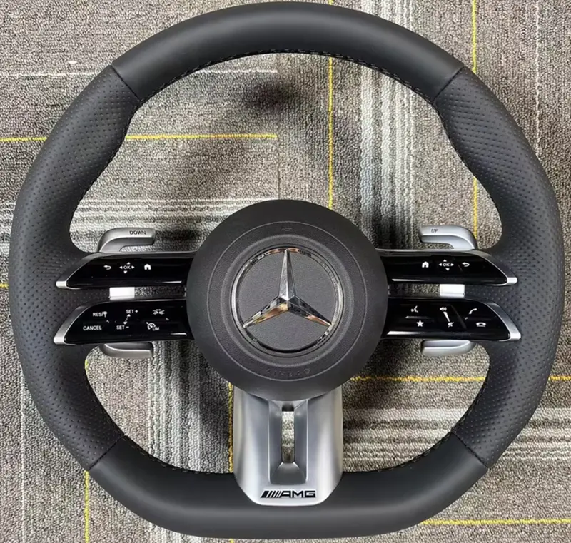 Mercedes Benz Amg Leather Steering Wheel Black Models: 2017-2024 1