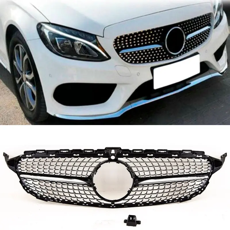 Mercedes Benz C Class W205 Front Grill Diamond Style 2014-2020 1