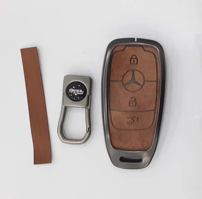 Mercedes Benz E/C/S Class Zinc Alloy With Leather Key Case 1