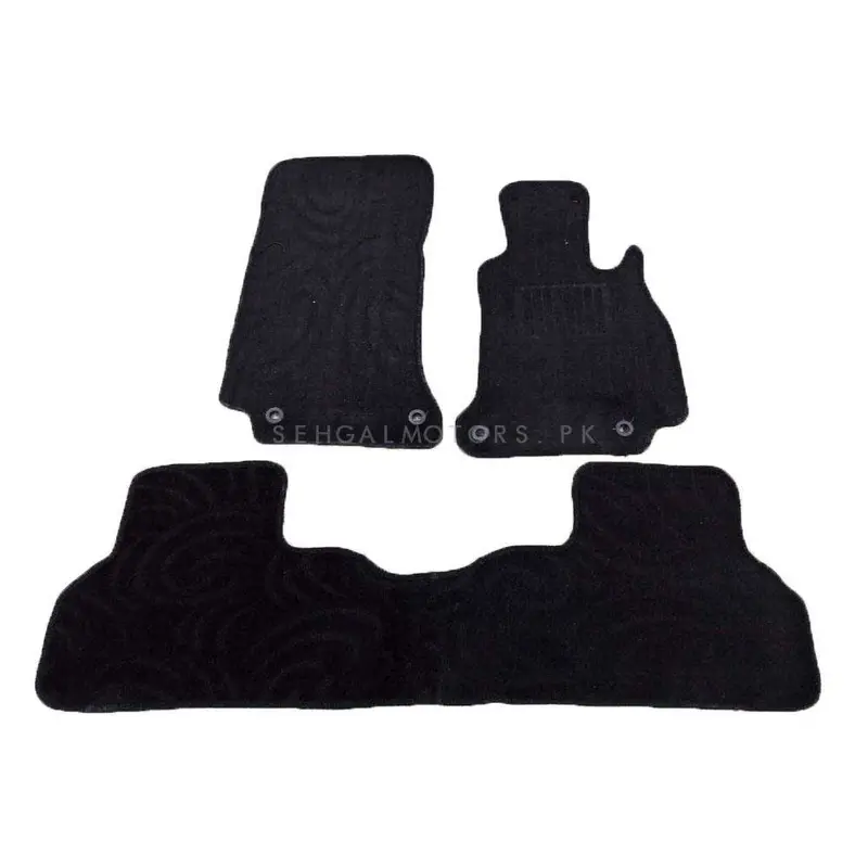 Mercedes Benz E Class Custom Fit Carpet Floor Mat Black 3 Pcs Mix Design - Model 2016-2018 2