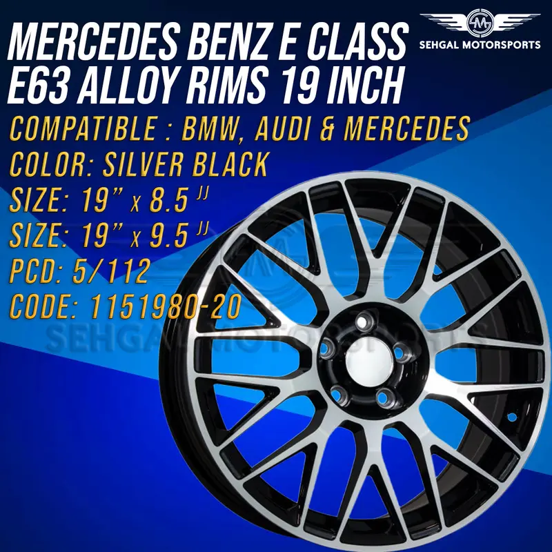 Mercedes Benz E Class E63 Style Alloy Rims 19 Inch Staggered (1151980-20) 2