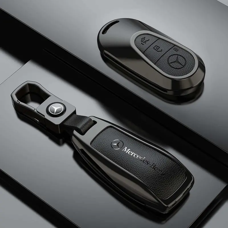 Mercedes Benz New E/S Class Zinc Alloy With Leather Key Case Model: 2021-23 1