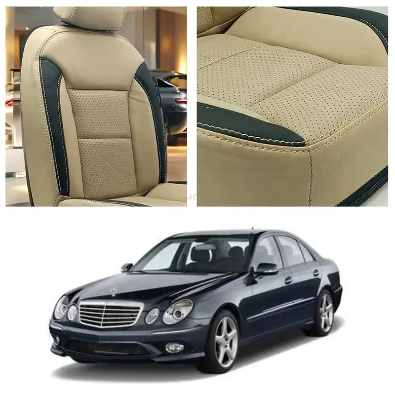 Mercedes Clk 200 Breathable Beige Black Seat Covers 2003-2008 2003 - 2008 1
