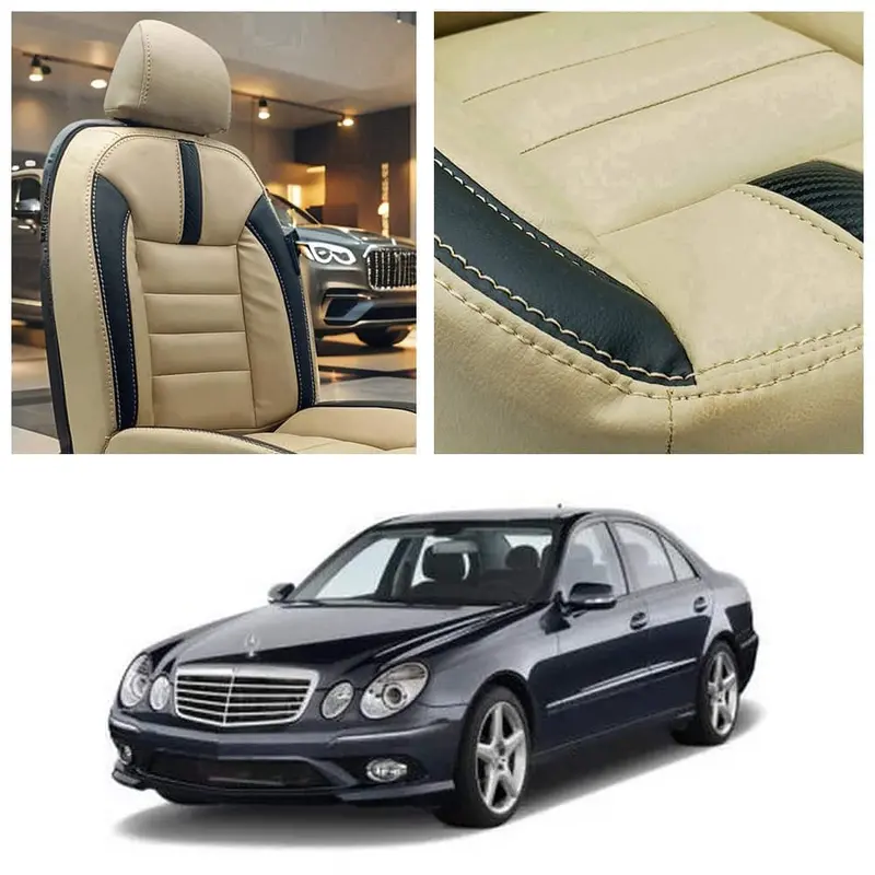 Mercedes Clk 200 Hockey Design Beige Black Seat Covers 2003-2008 2003 - 2008 1