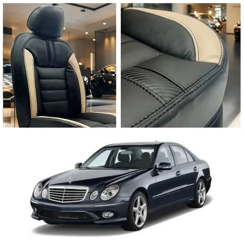 Mercedes Clk 200 Hockey Design Black Beige Seat Covers 2003-2008 2003 - 2008 1