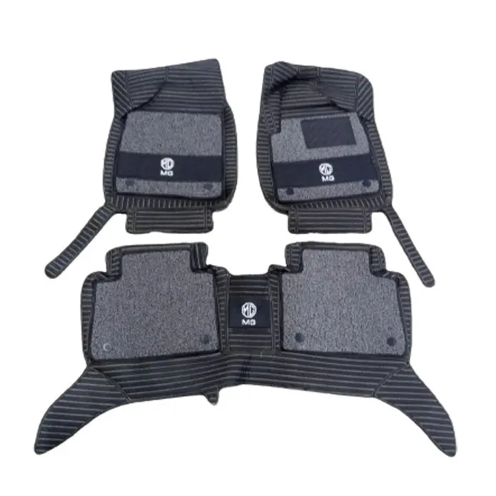 Mg Hs 10D Lining Floor Mats - Mix Thread Black 3 Pcs Set 2020 - 2025 - With Grey Grass Multi 2