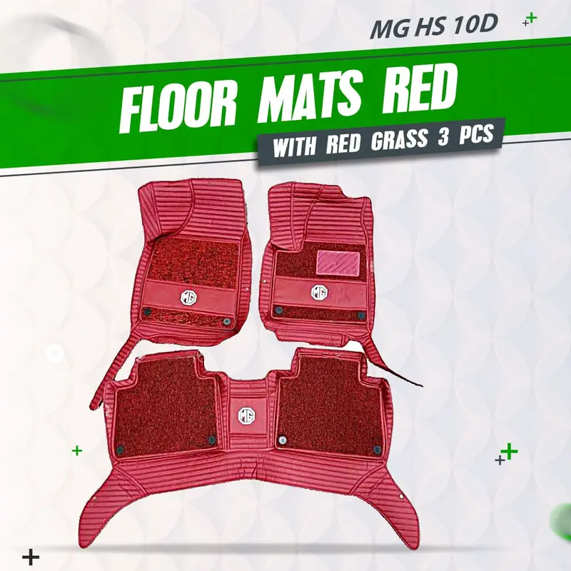 Mg Hs 10D Lining Floor Mats Red With Red Grass Mix Thread 3 Pcs 2020 - 2025 1