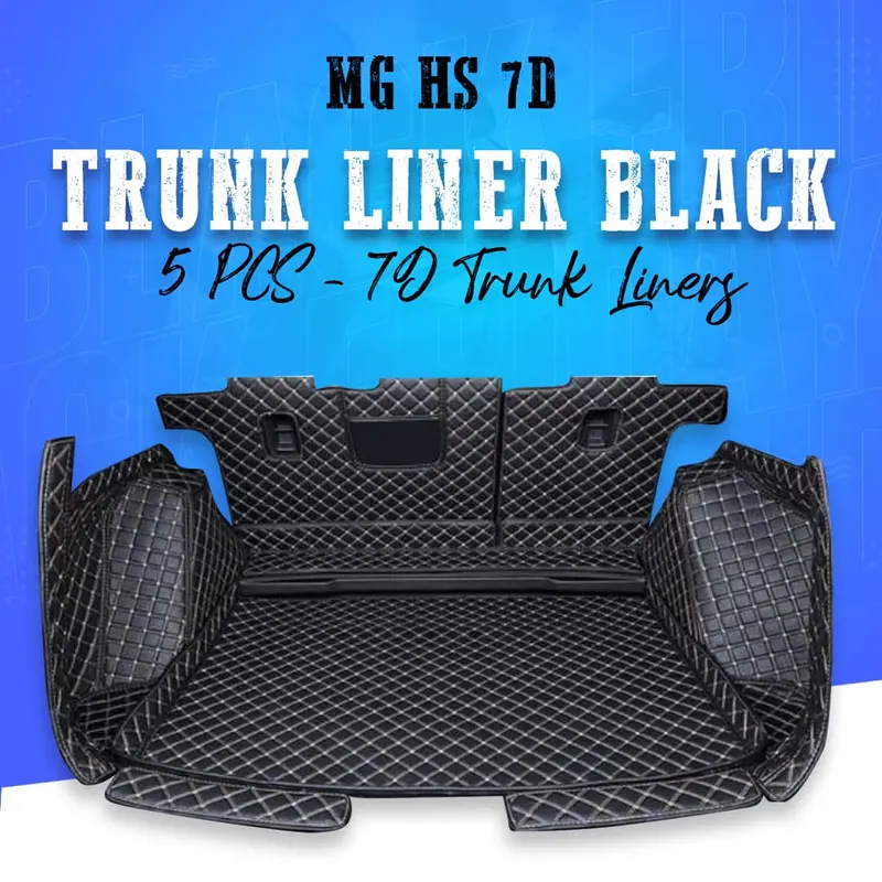 Mg Hs 7D Trunk Liner Black 5 Pcs 2020 - 2025 - 7D Trunk Liners 1