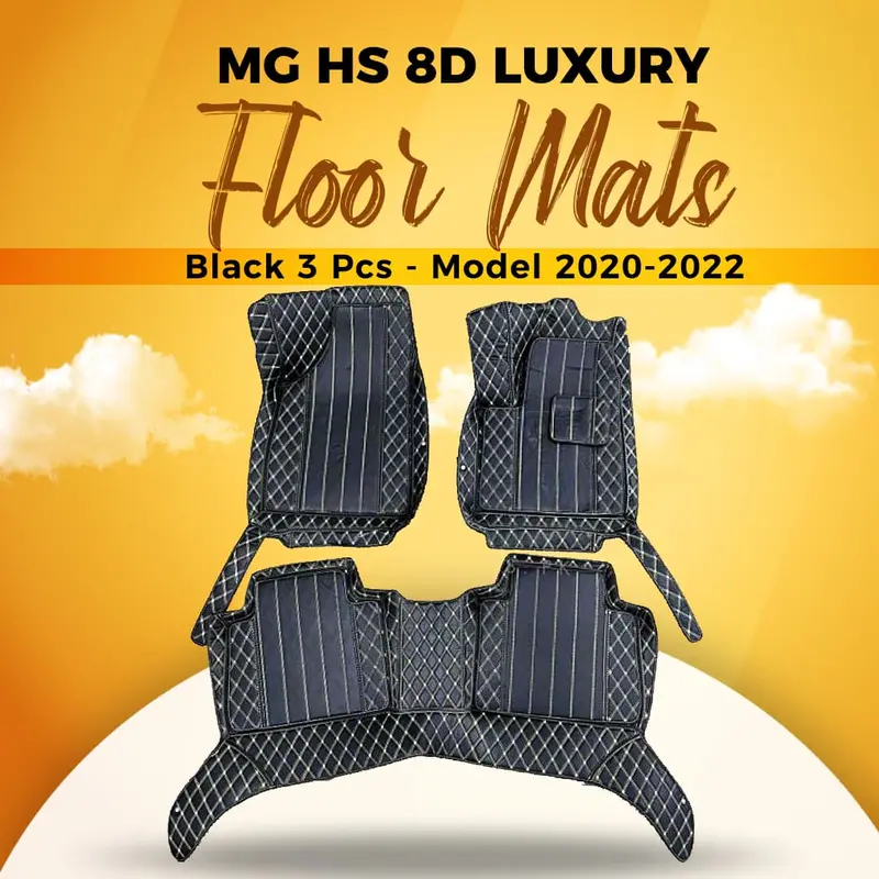 Mg Hs 8D Luxury Floor Mats Black 3 Pcs 2020 - 2025 1