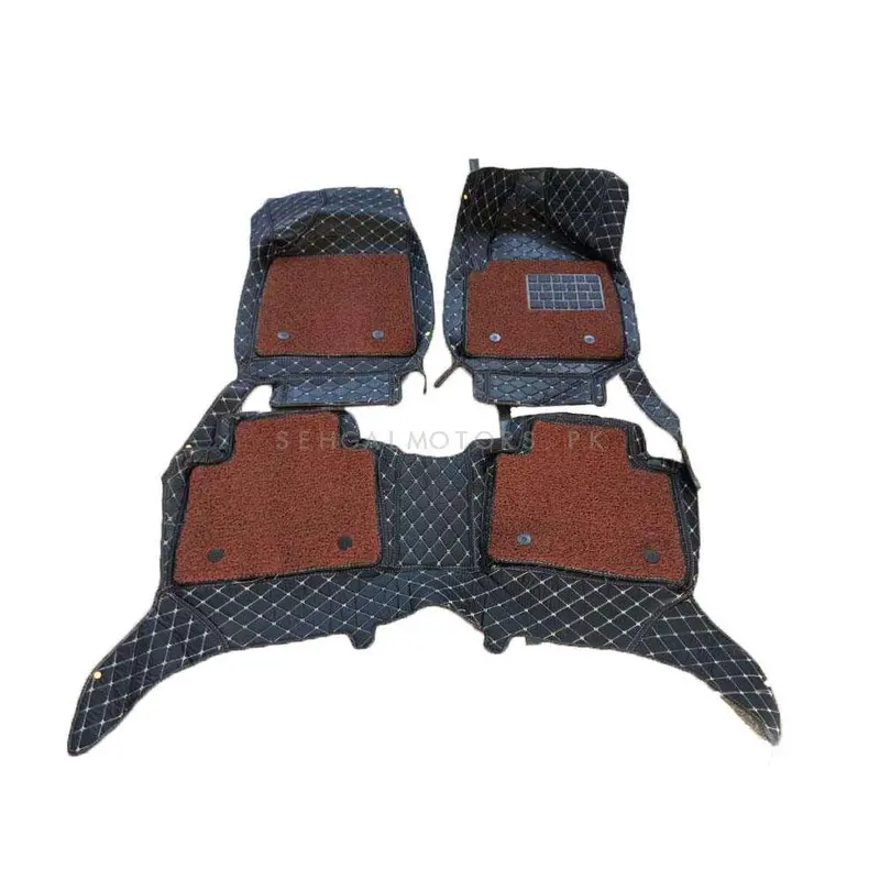Mg Hs 9D Floor Mats Mix Thread Grass 3 Pcs 2020 - 2025 - Black With Brown 2