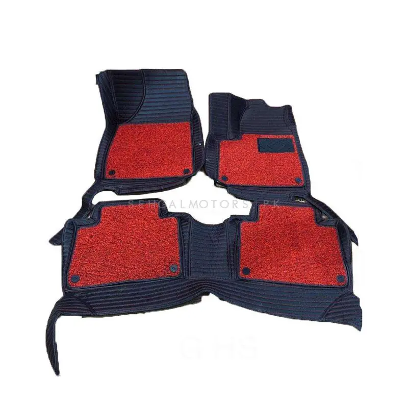 Mg Hs 9D Lining Floor Mats Mix Thread Grass 3 Pcs 2020 - 2025 - Black With Red 2