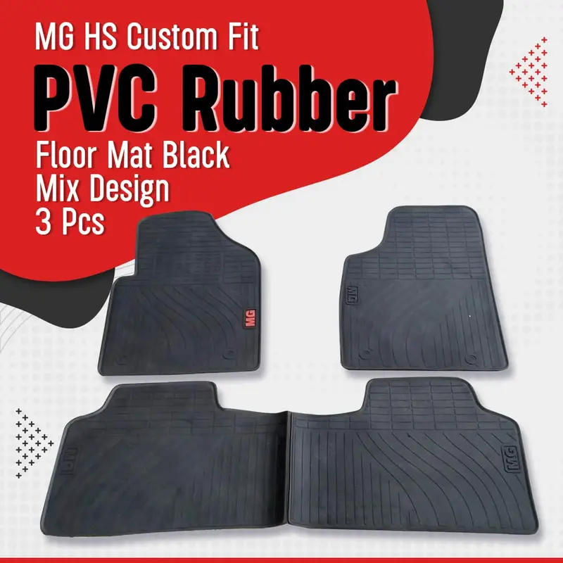 Mg Hs Custom Fit Pvc Rubber Floor Mat Black Mix Design 2021 - 2025 - - 3 Pcs 1