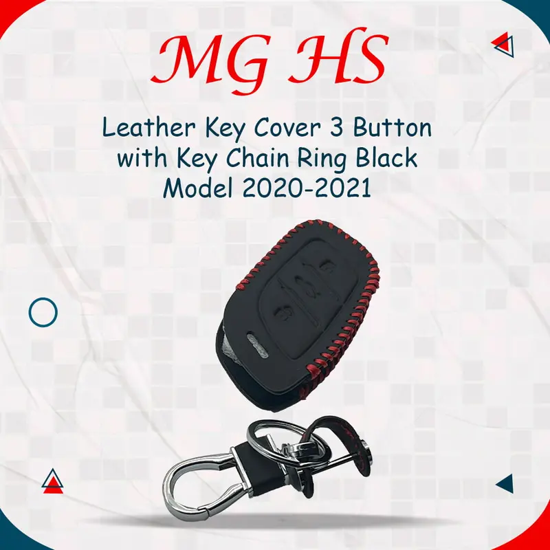 Mg Hs Leather Key Cover 3 Buttons With Keychain Ring 2021 - 2025 1