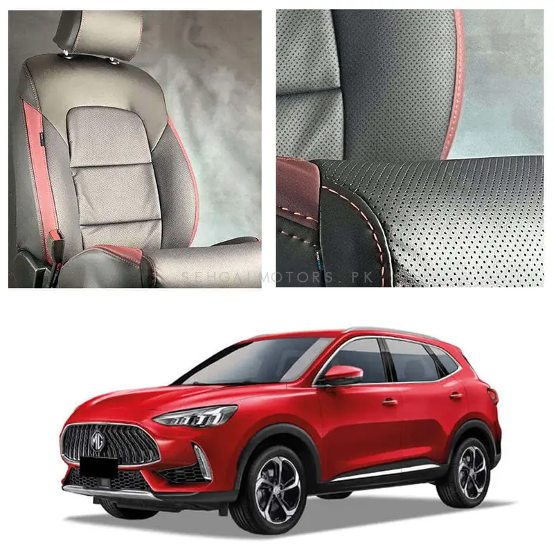 Mg Hs Phev Breathable Black Red Seat Covers 2025 - 2026 1