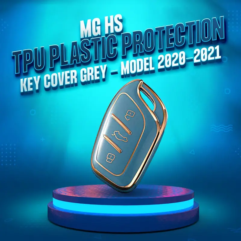 Mg Hs Tpu Plastic Protection Key Cover Grey With Golden 2018 - 2025 1