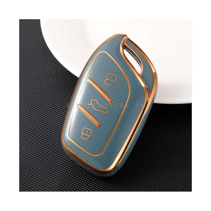 Mg Hs Tpu Plastic Protection Key Cover Grey With Golden 2018 - 2025 2