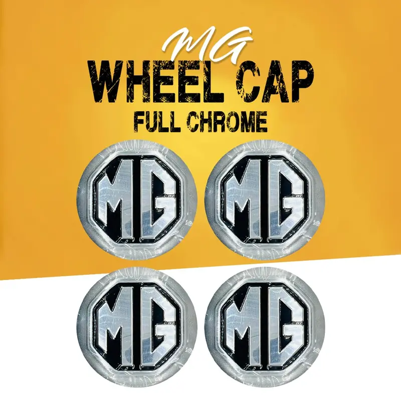 Mg Logo Wheel Cap Full Chrome Center Hub Badge Sticker - 4 Pcs 1