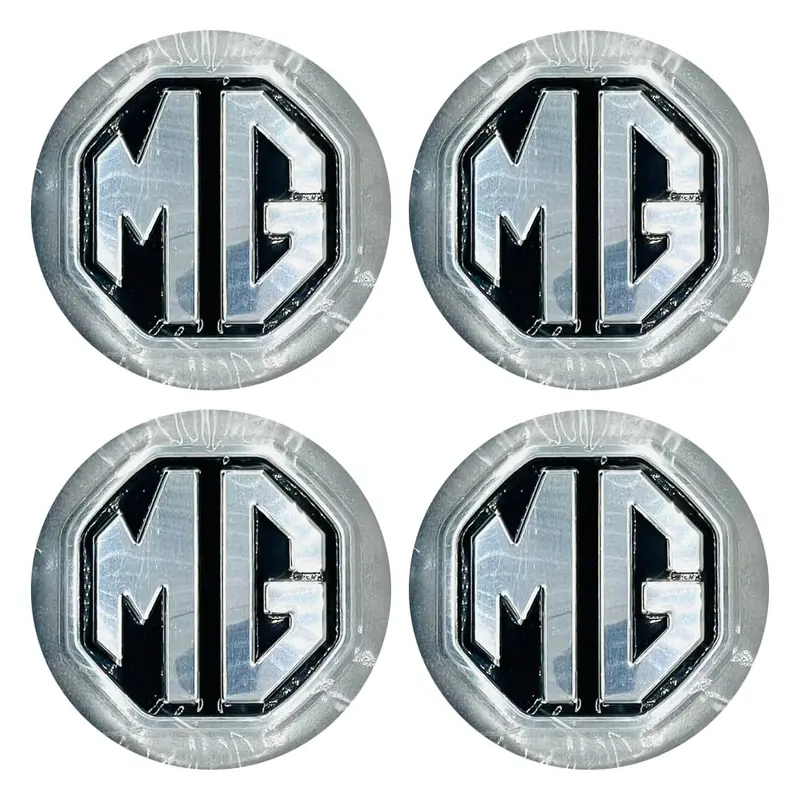 Mg Logo Wheel Cap Full Chrome Center Hub Badge Sticker - 4 Pcs 2