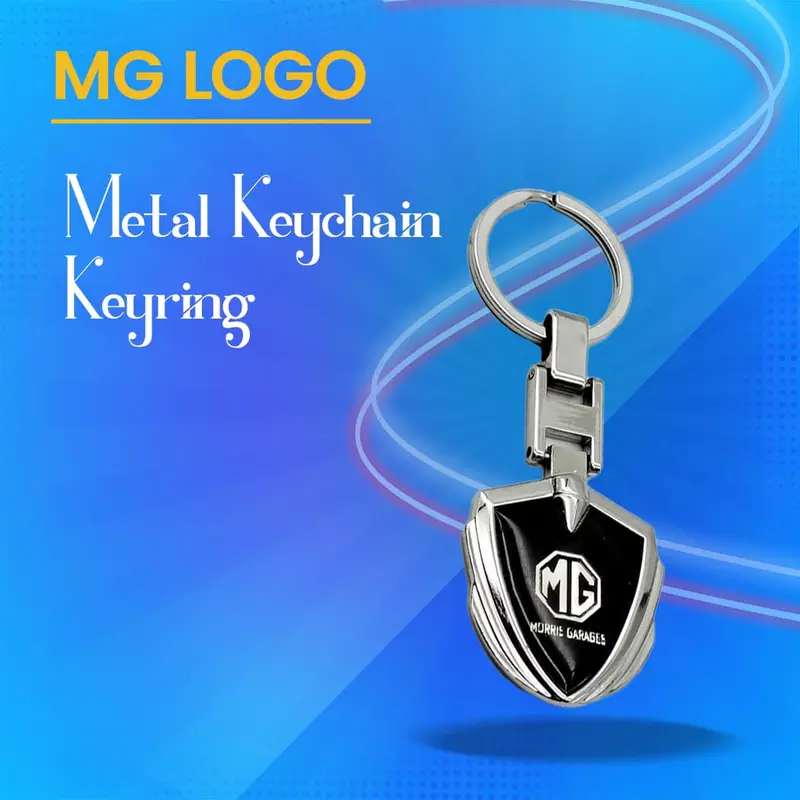Mg Metal Keychain Keyring - Black And Chrome 1