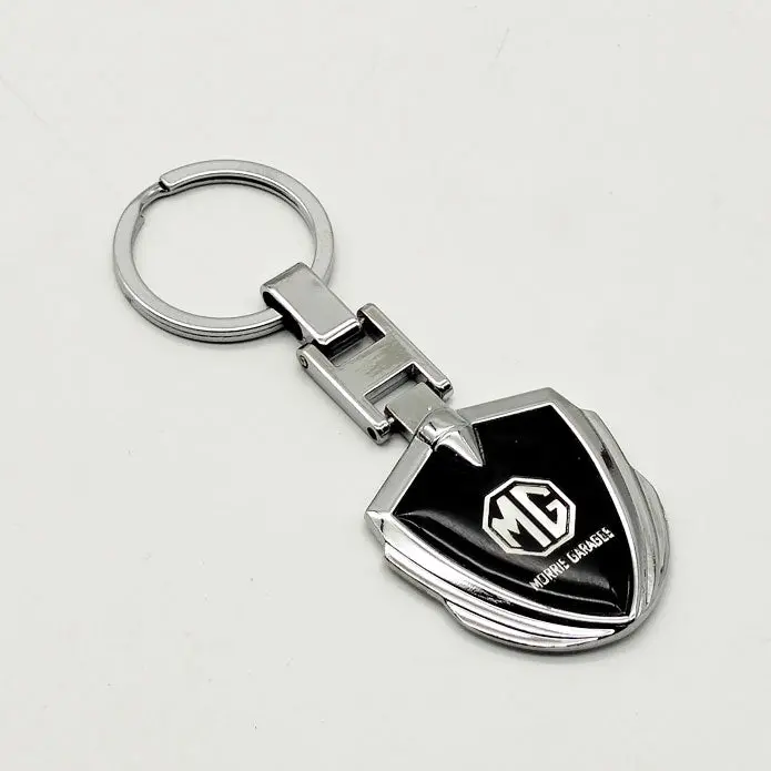 Mg Metal Keychain Keyring - Black And Chrome 2