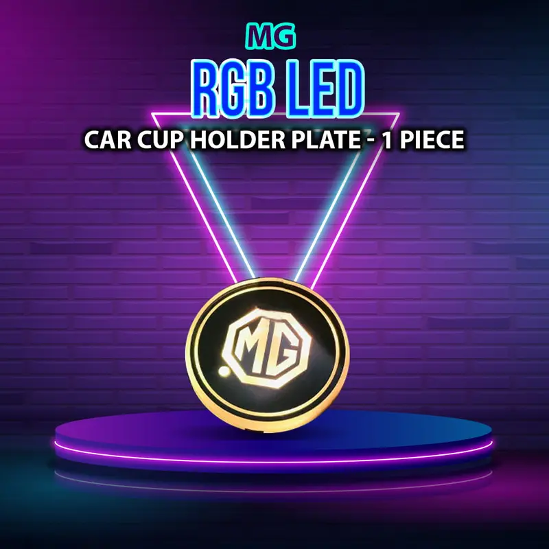 Mg Rgb Led Car Cup Holder Plate - 1 Piece - Glass Cup Coaster Disco Light 1