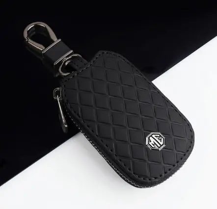 Mg Zipper 7D Style Key Cover Pouch Black With Keychain Ring 2