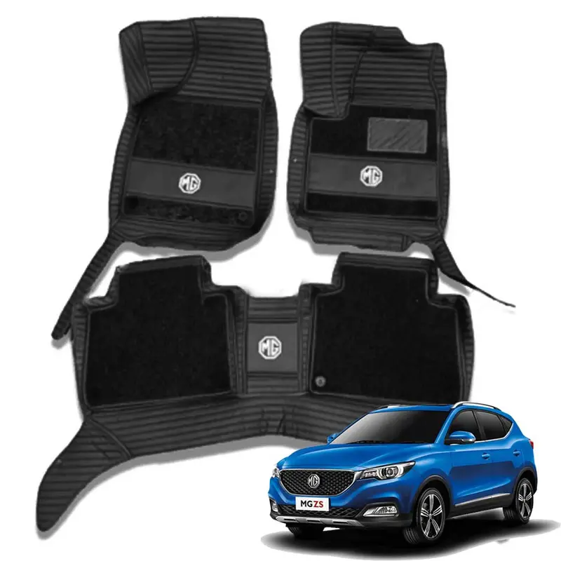 Mg Zs 10D Floor Mats Black With Black Grass 3 Pcs - Model 2021 1