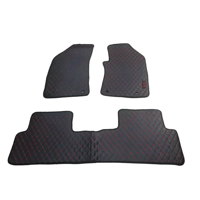 Mg Zs 7D Eco Floor Mats Black 2020 - 2025 - Stitched Multicolor Thread 3 Pcs 2