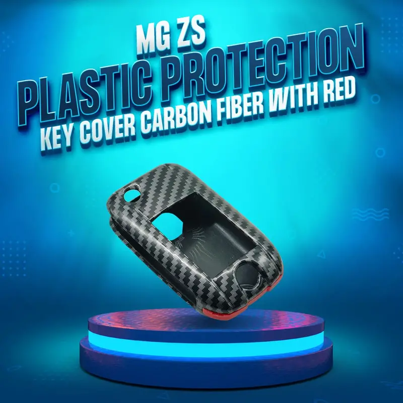 Mg Zs Plastic Protection Key Cover Carbon Fiber With Red 2020 - 2025 1