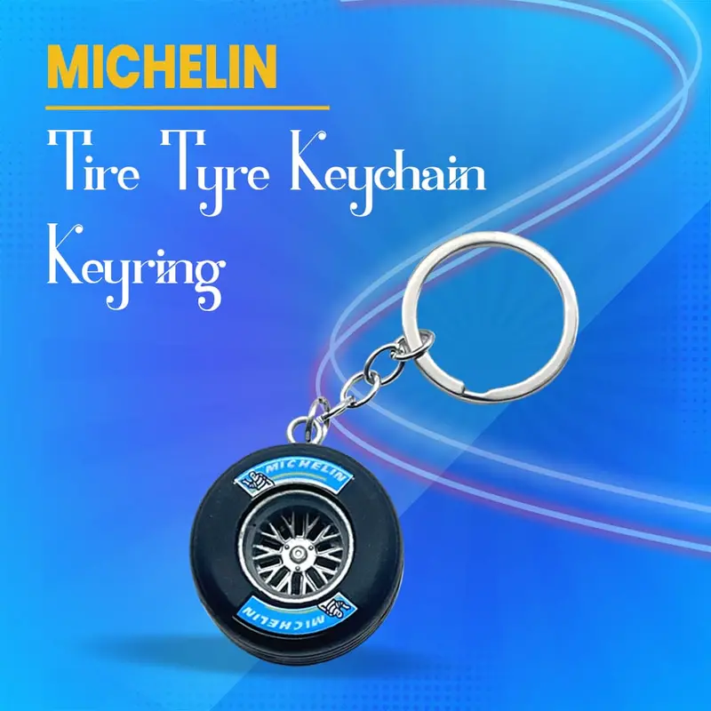 Michelin Tyre Black Rim Keychain 1