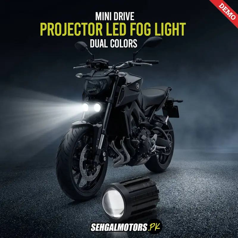 Mini Drive Projector Led Fog Light Dual Colors For Motorbikes Pair 1