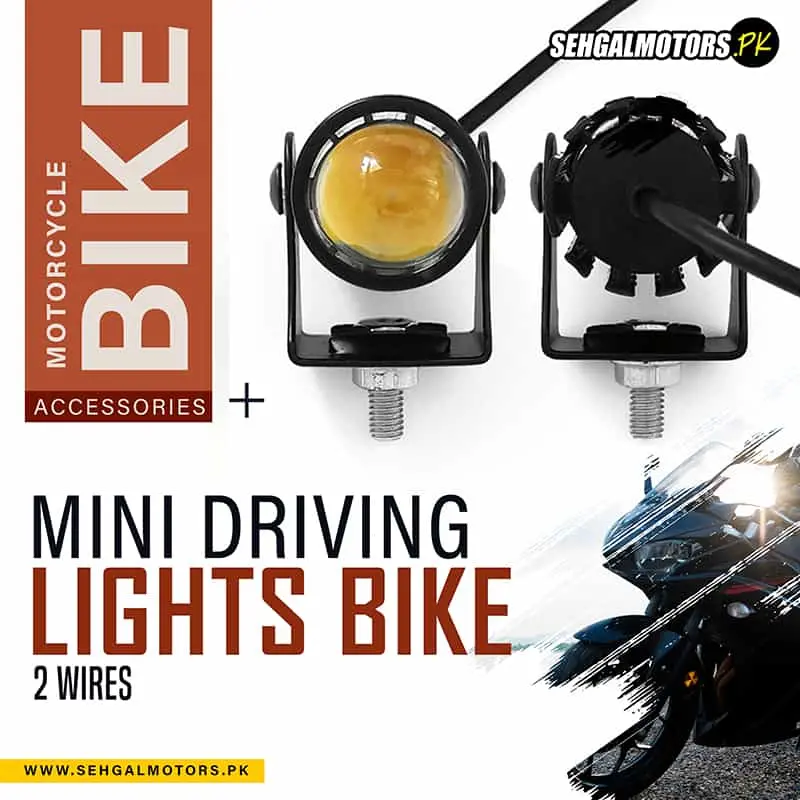 Mini Driving Lights Motorcycle Bike 2 Wires 1