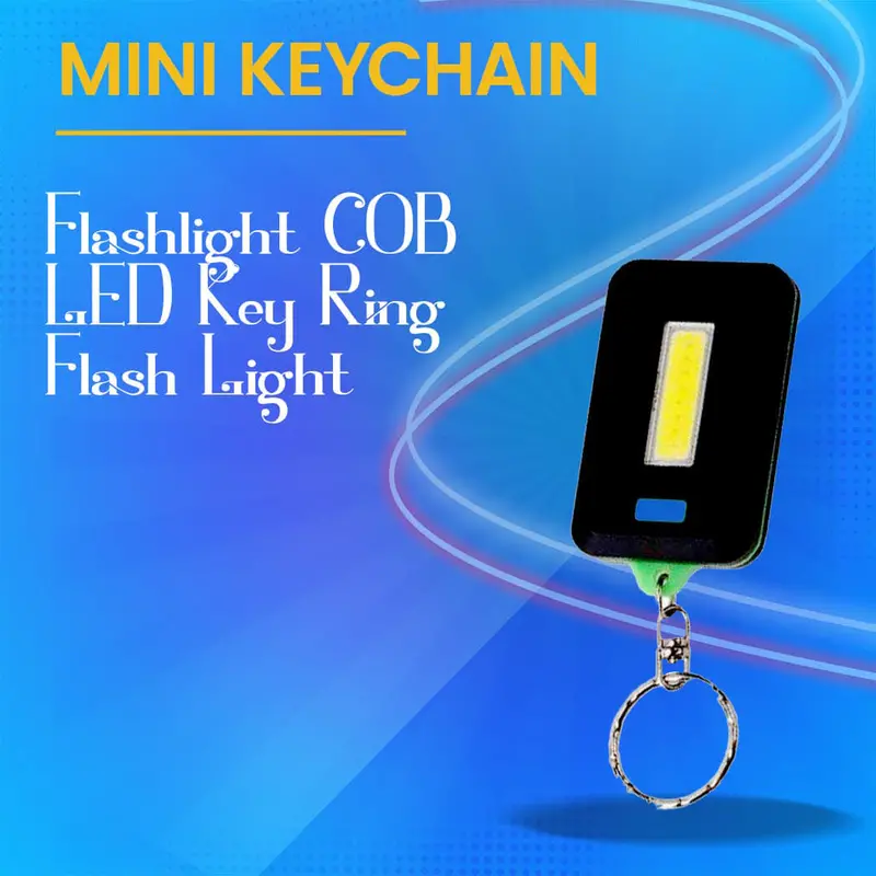 Mini Keychain Flashlight Cob Led Key Ring Flash Light - Small Lamp Torch Outdoor (Without Cell Battery) 1