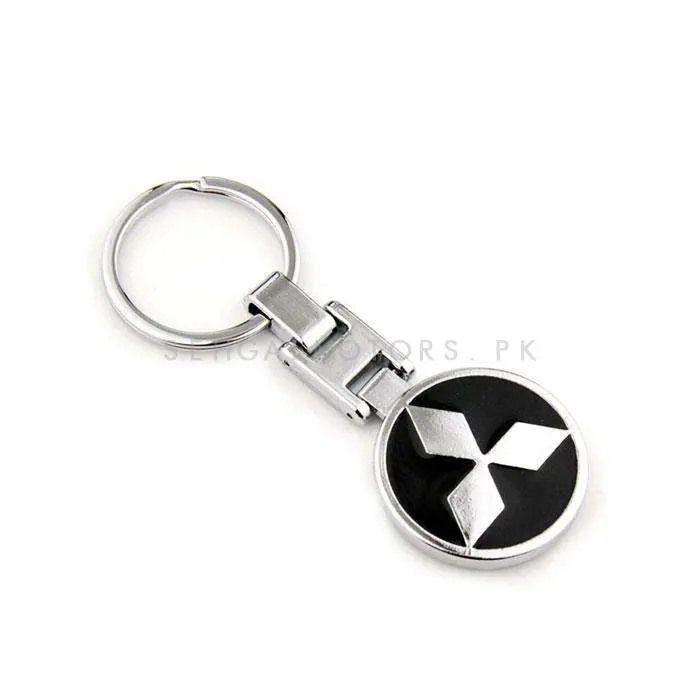 Mitsubishi Logo Black Metal Keychain Keyring - Stylish & Durable 2