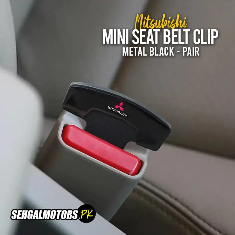 Mitsubishi Mini Seat Belt Clip Metal Black - Pair 1