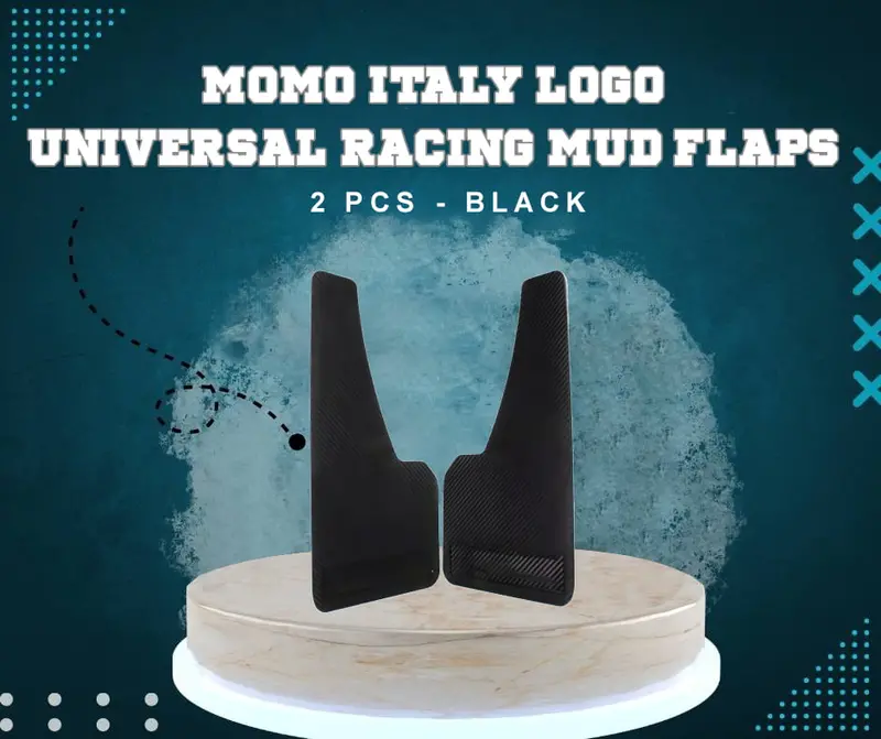 Momo Italy Logo Carbon Fiber Universal Racing Mud Flaps 2 Pcs - Unpainted 1