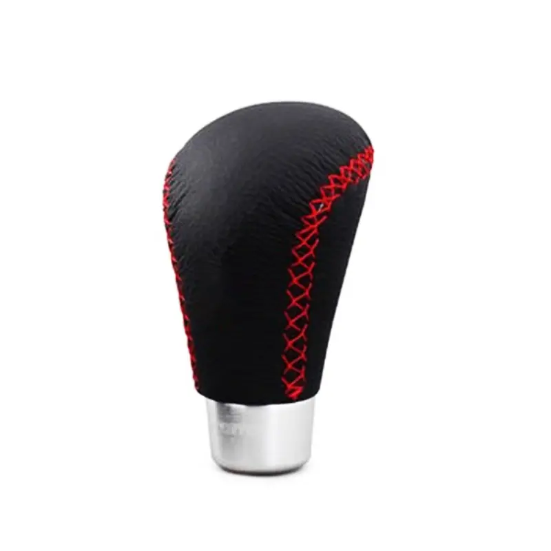 Momo Leather Gear Shift Knob For Manual Transmission With Red Stitch 2
