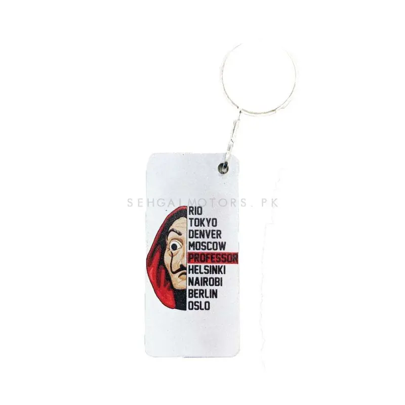 Money Heist (La Casa De Papel) Half Face Mask Custom Keychain White 2