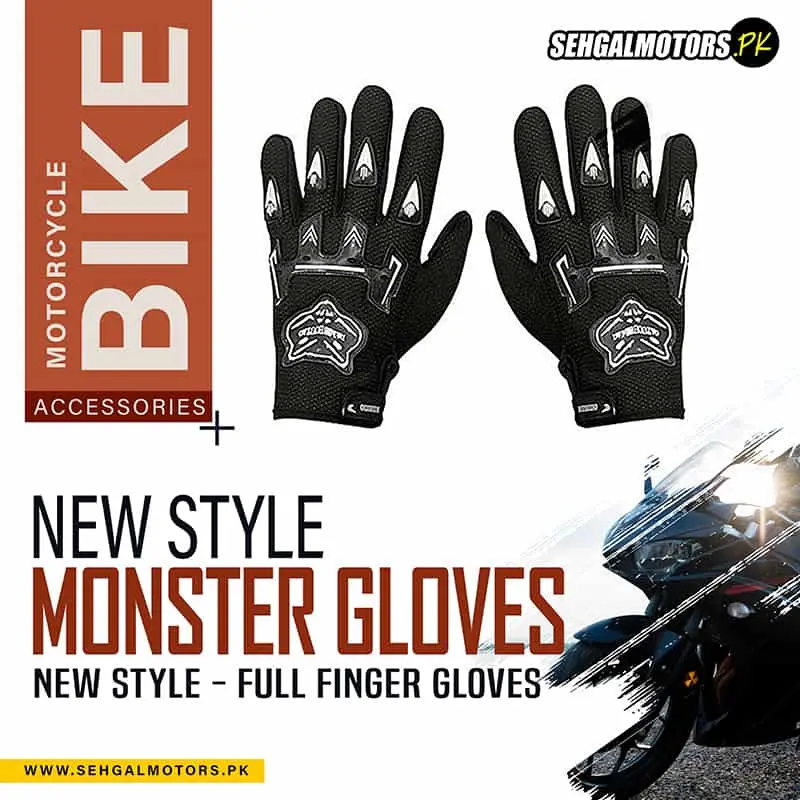 Monster Gloves - Motorcycle Full Finger Gloves Protective Gear Racing 1