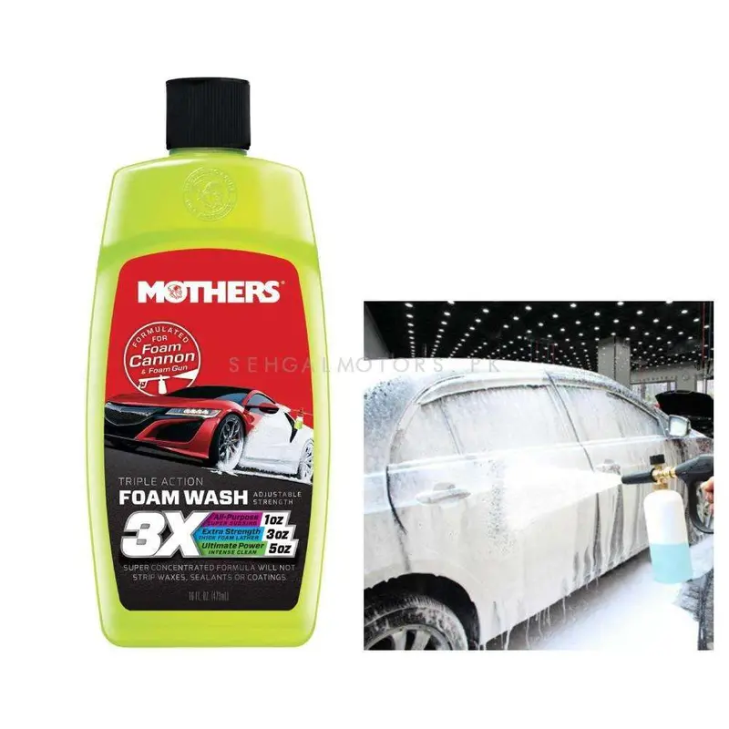 Mothers 3X Triple Action Foam Wash (05616)- 473Ml - Car Shampoo Cleaning Agent 2