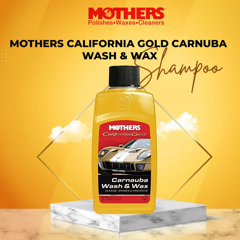 Mothers California Gold Carnuba Wash & Wax - 100 Ml - Car Glossy Shampoo Cleaning Agent 1