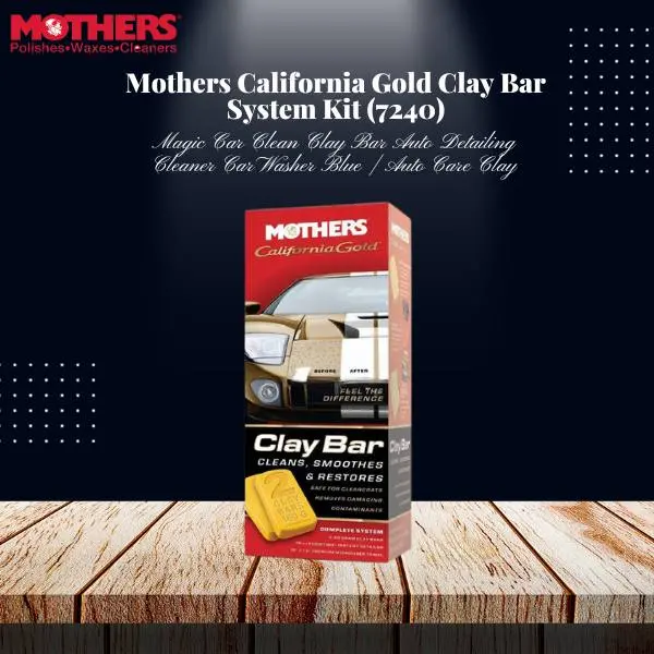 Mothers California Gold Clay Bar System Kit (7240) - Magic Car Clean Clay Bar Auto Detailing Cleaner Car Washer Blue 1