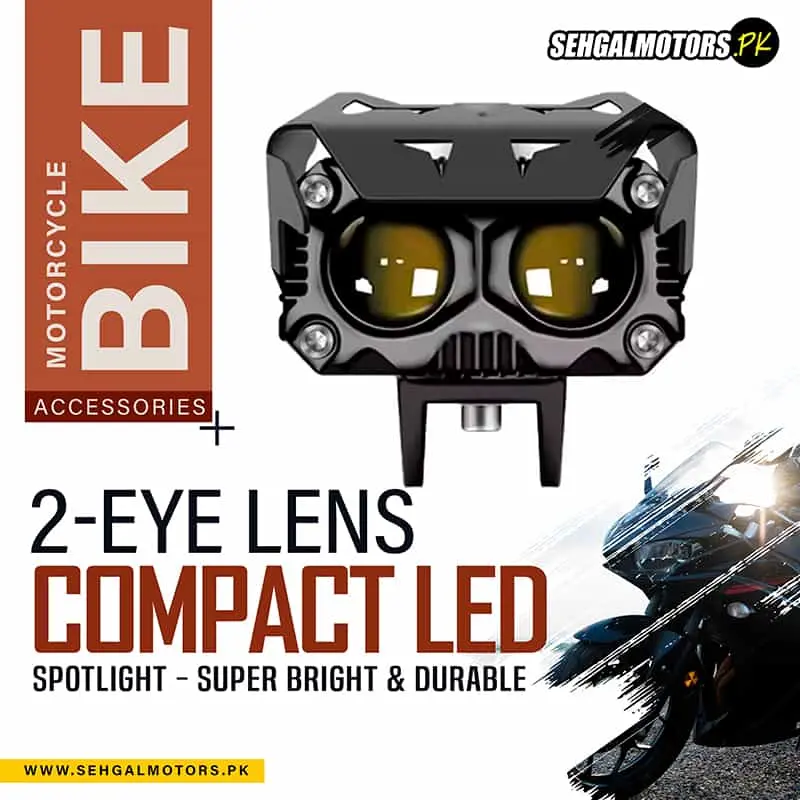 Motorcycle Bike 2-Eye Lens Compact Led Spotlight - Super Bright & Durable 1