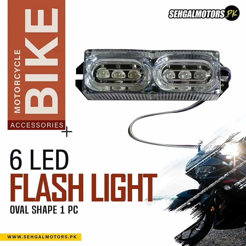 Motorcycle Bike Flash Light 6 Led Oval Shape 1 Pc 1