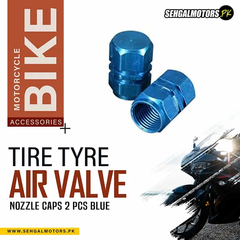 Motorcycle Bike Tire Tyre Air Valve Nozzle Caps 2 Pcs Blue 1