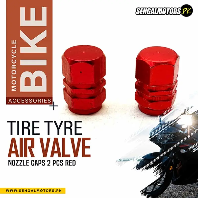Motorcycle Bike Tire Tyre Air Valve Nozzle Caps 2 Pcs Red 1