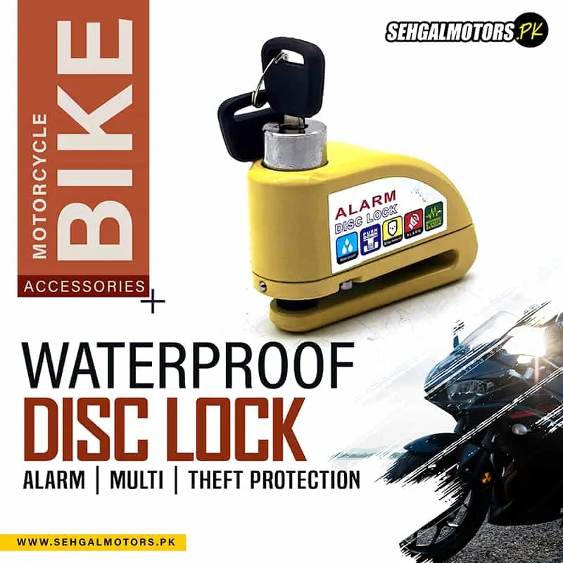 Motorcycle Bike Waterproof Disc Lock - Alarm | Multi | Theft Protection 1