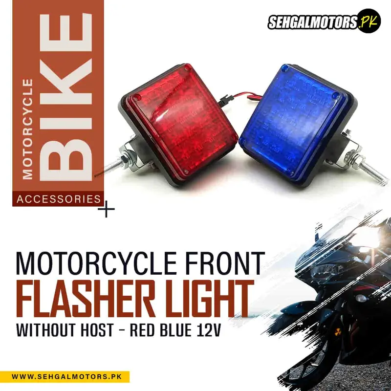 Motorcycle Front Police Emergency Flasher Light Without Host - Red Blue 12V 1