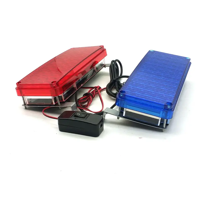 Motorcycle Front Police Emergency Flasher Light Without Host Red Blue 12V 2