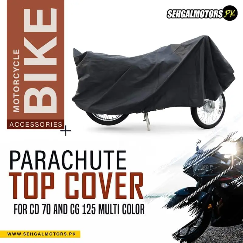 Motorcycle Parachute Top Cover For Cd 70 & Cg 125 - Multi Color - Bike's Body Protection Cover 1
